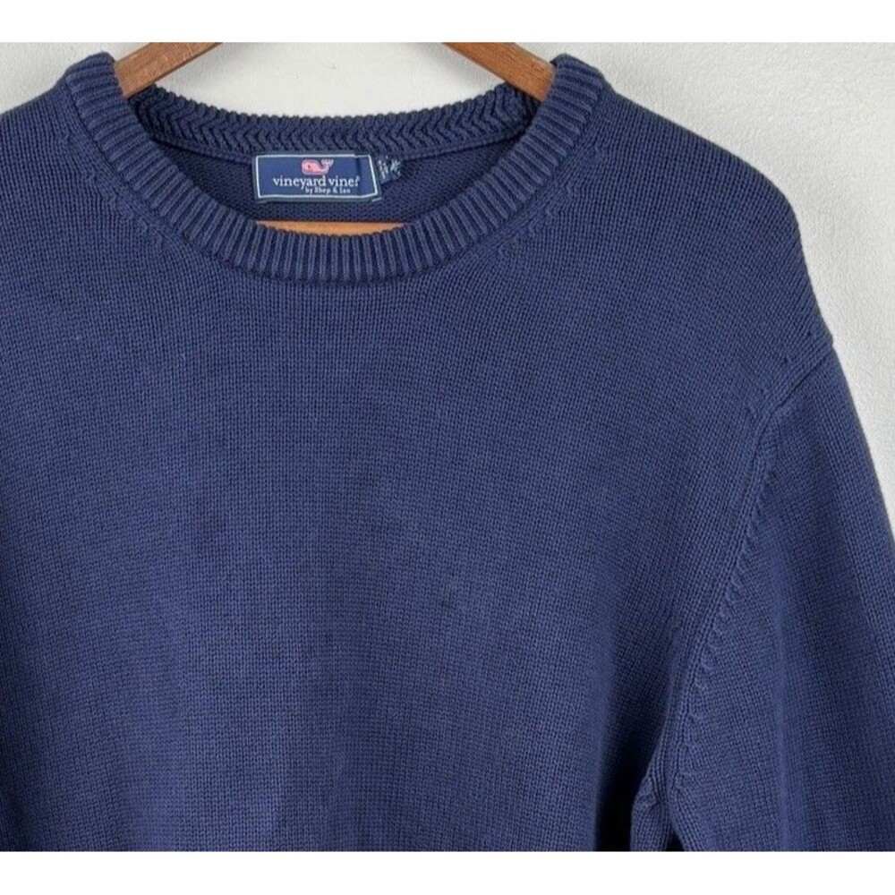 Vineyard Vines By Shep & Ian Men’s Navy Knit Sweater 100% Cotton 46” Chest Width